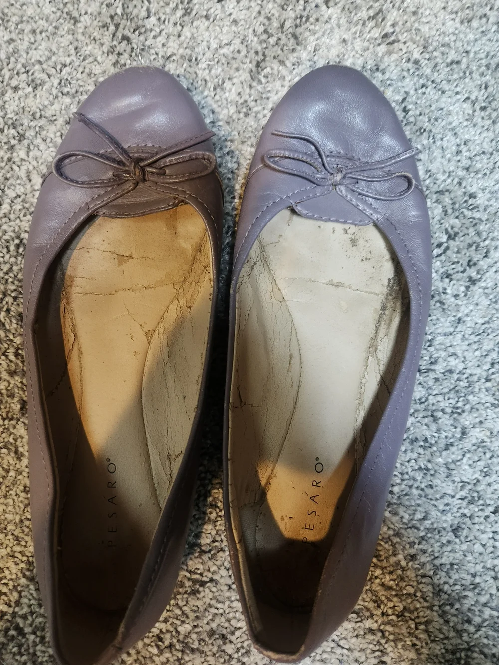 Pesaro Lavender Ballet Flats with Bow Accent